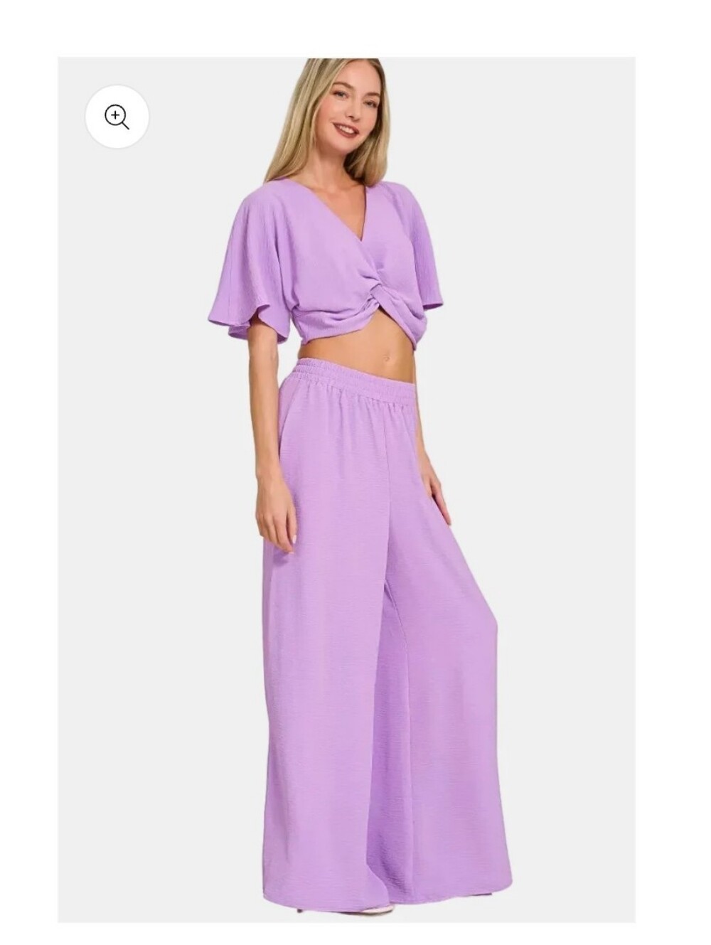Zenana Lavender Wide-Leg Pantset - Women